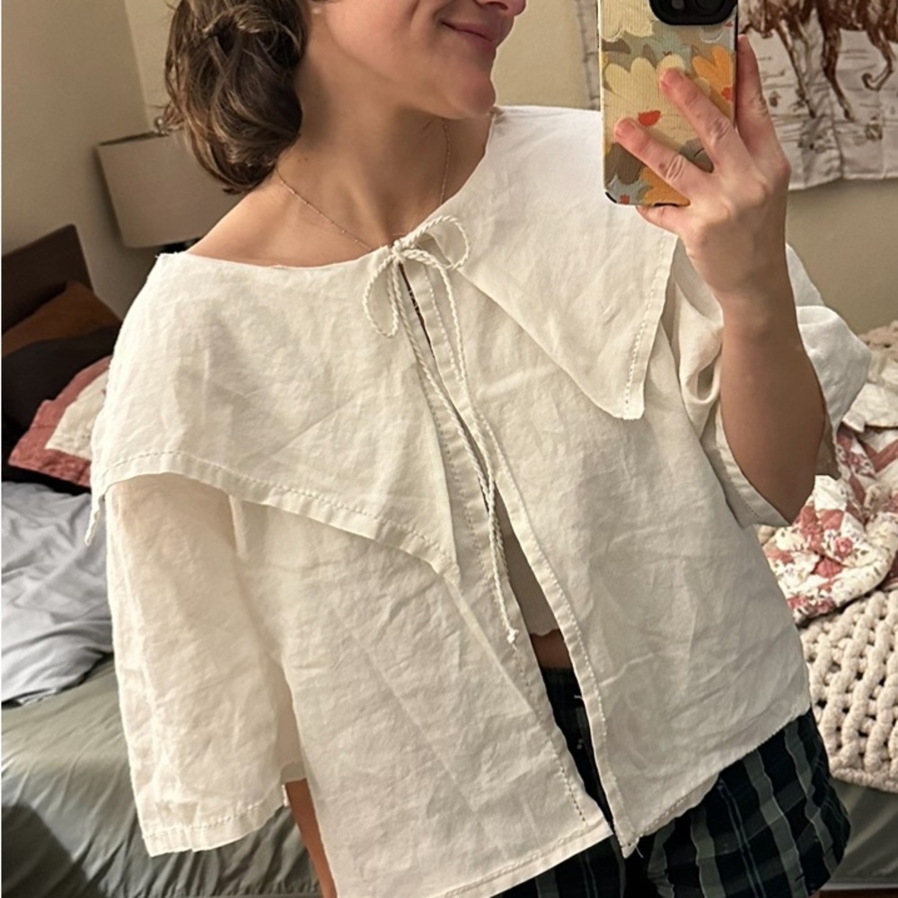 Collared Linen Blouse